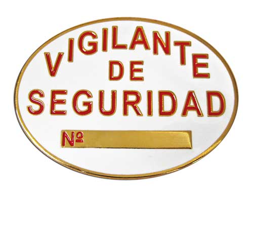 plata de vigilante de seguridad